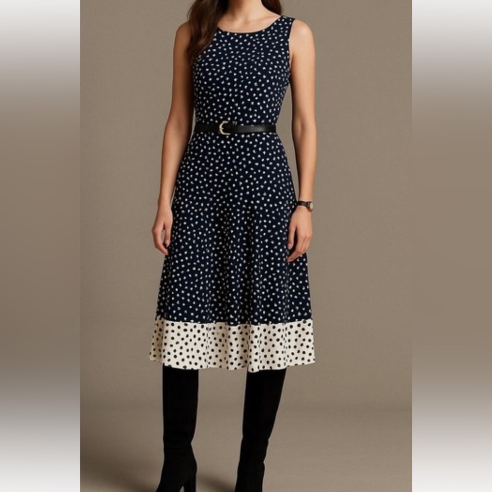 Lauren Navy Polka Dot Dress